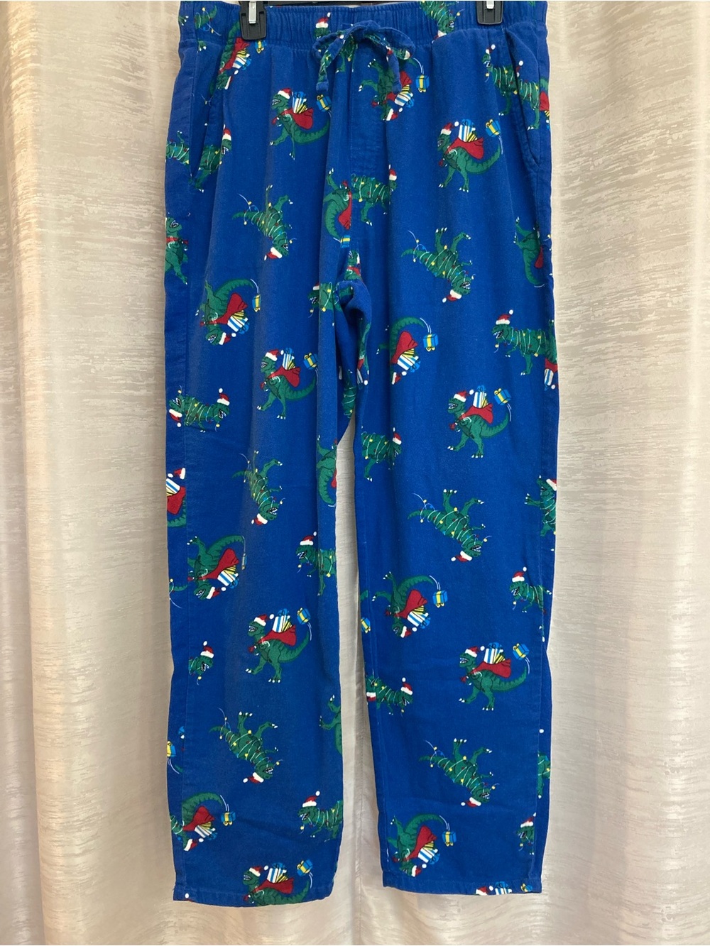Old Navy Royal Blue Dinosaur Holiday Pajama Pants large